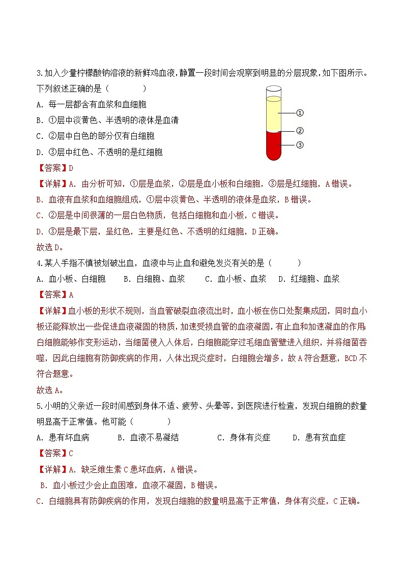 4.4.1 流动的组织——血液-七年级生物下册 教学课件+教学设计+练习（人教版）02