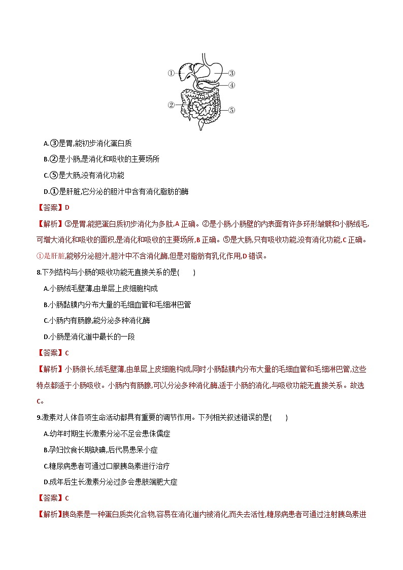 模块四 人体生理与健康（测试）-中考生物一轮复习讲练测（全国通用）03