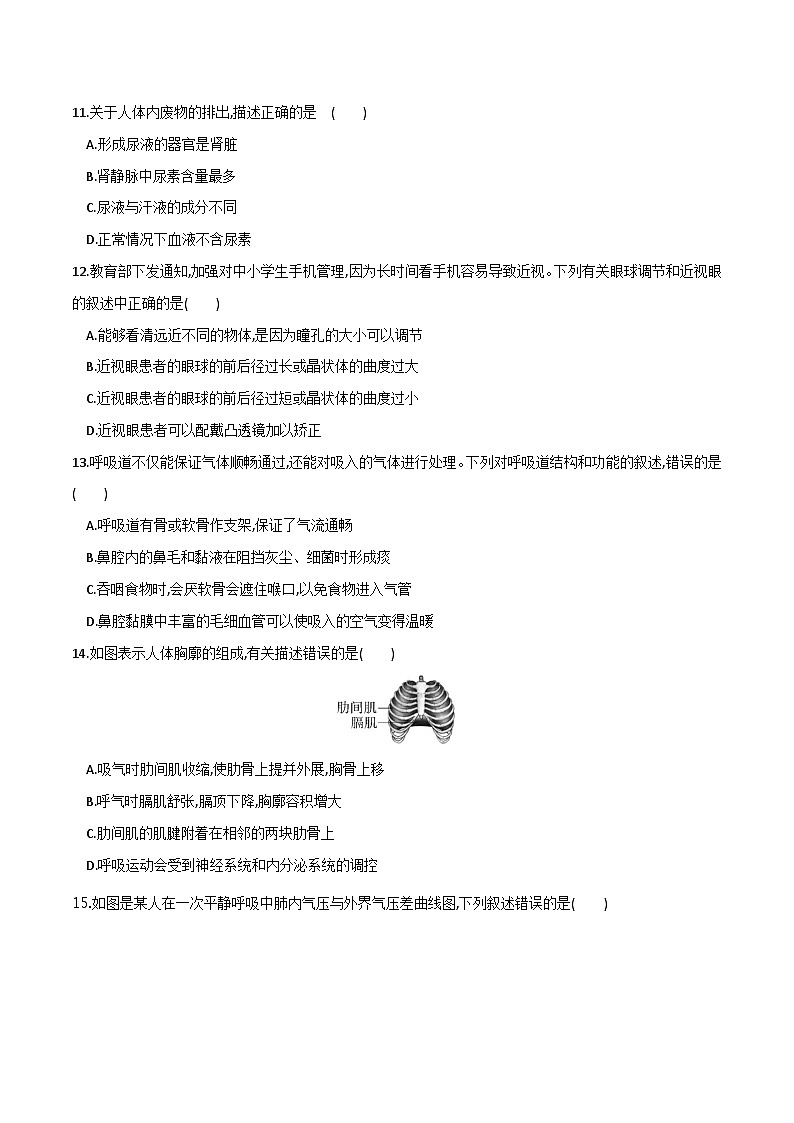 模块四 人体生理与健康（测试）-中考生物一轮复习讲练测（全国通用）03