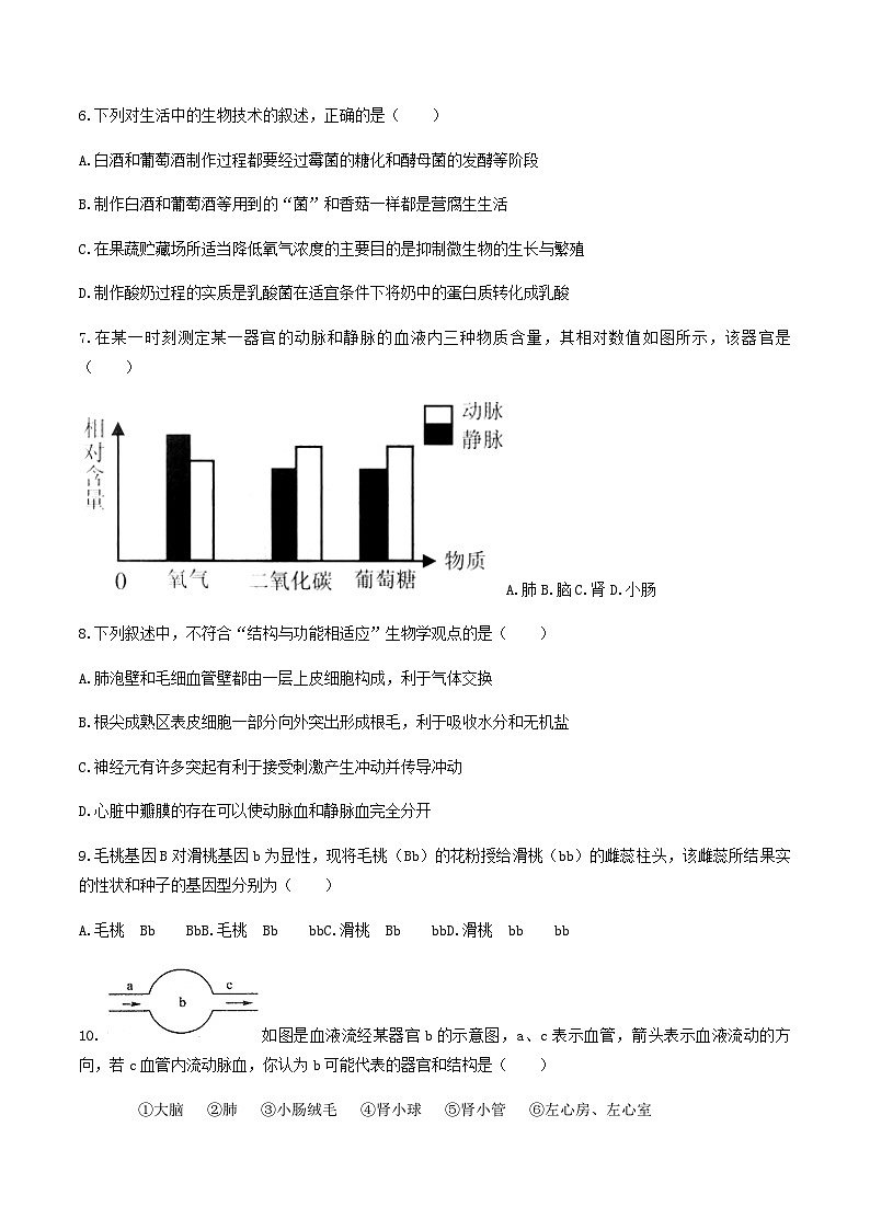 2020-2021学年湖南省常德市澧县八年级下学期期末生物试题及答案02