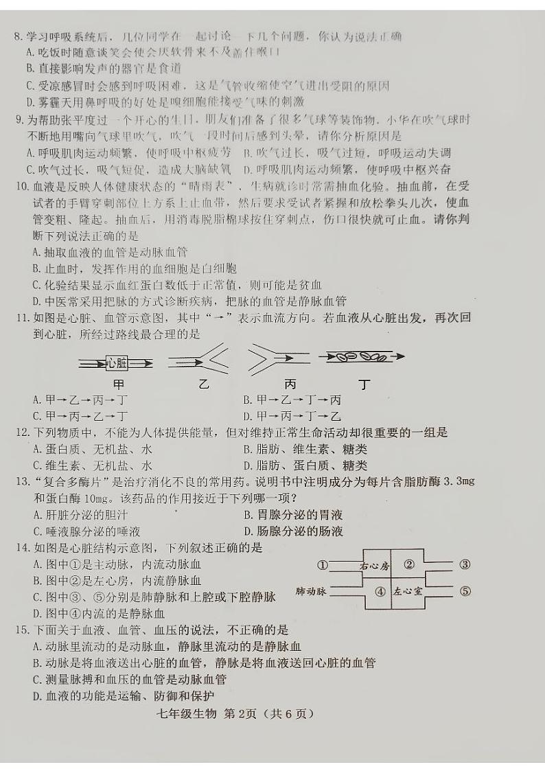 七年级生物学第2页