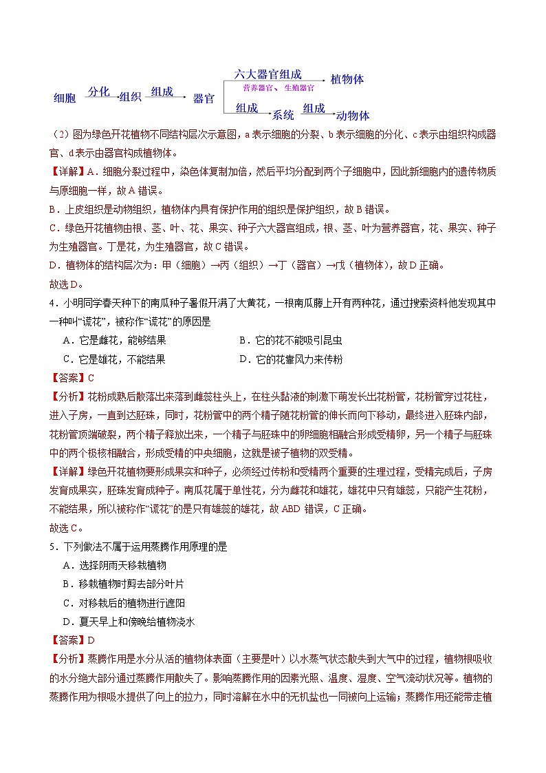 信息必刷卷02（深圳专用）-2024年中考生物考前信息必刷卷03