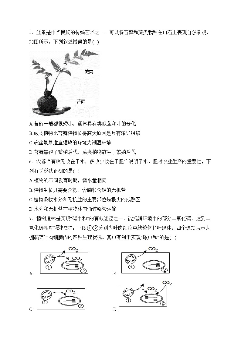 2024届中考生物起航模拟卷 【山西专用】(含答案)第2页