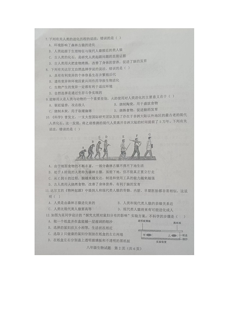 山东省菏泽市成武县2023-2024学年八年级下学期4月期中生物试题02