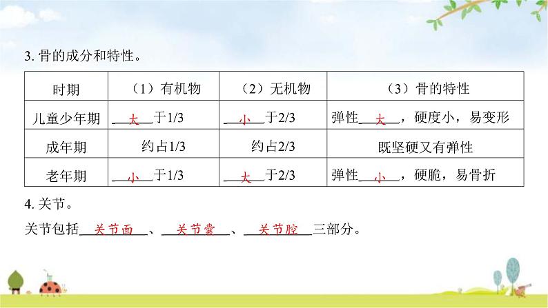 中考生物复习第五单元生物圈中的动物和微生物第十五章动物的运动课件第7页