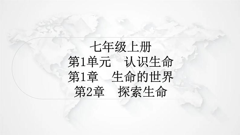 北师大版中考生物复习七年级上册第1单元认识生命第1章生命的世界第2章探索生命课件01