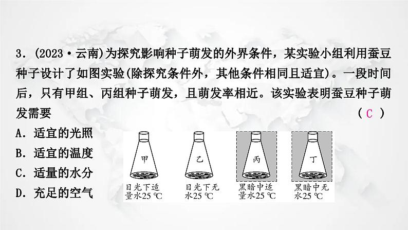 北师大版中考生物复习七年级上册第3单元第6章绿色开花植物的生活史第7章绿色植物与生物圈课件04