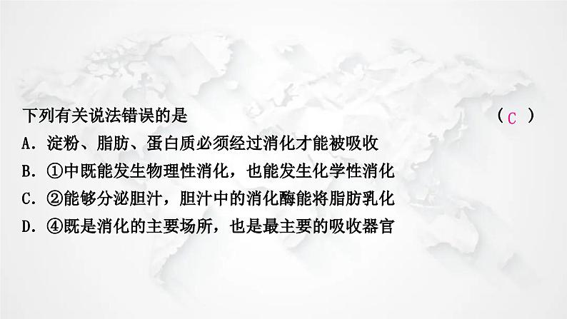 北师大版中考生物复习七年级下册第4单元生物圈中的人8章人体的营养课件07