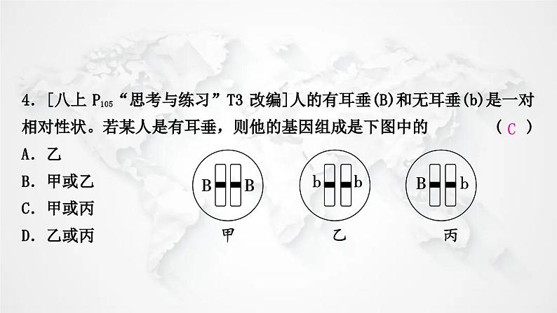 北师大版中考生物复习八年级上册第6单元生命的延续第20章生物的遗传和变异课件05