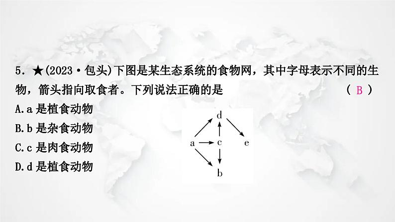 北师大版中考生物复习八年级下册第8单元生物与环境第23章生态系统及其稳定性第24章人与环境课件06