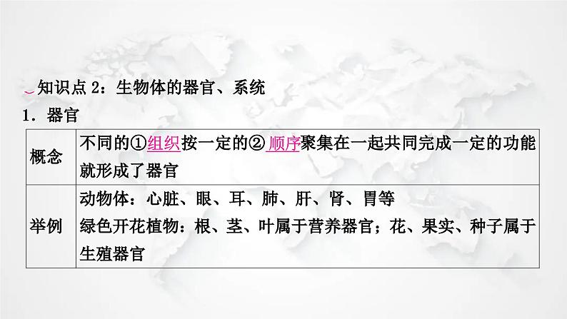 北师大版中考生物复习七年级上册第2单元生物体的结构第4章生物体的结构层次课件第6页