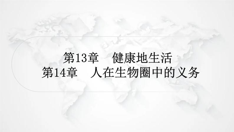 北师大版中考生物复习七年级下册第4单元生物圈中的人第13章健康地生活第14章人在生物圈中的义课件01