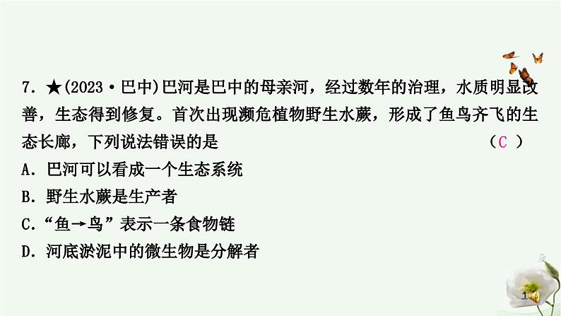 人教版中考生物复习七年级上册第一单元第二章了解生物圈课件第8页