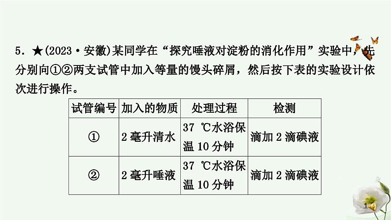 人教版中考生物复习七年级下册第四单元第二章人体的营养课件07