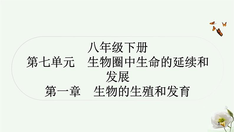 人教版中考生物复习八年级下册第七单元第一章生物的生殖和发育课件01