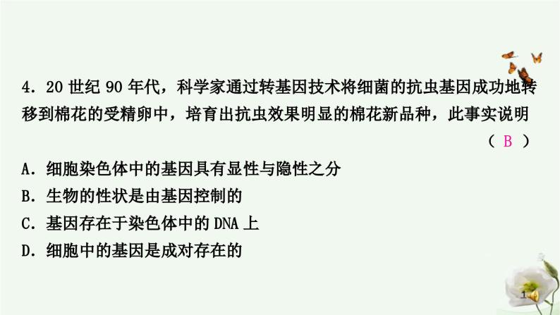 人教版中考生物复习八年级下册第七单元第二章生物的遗传与变异课件05