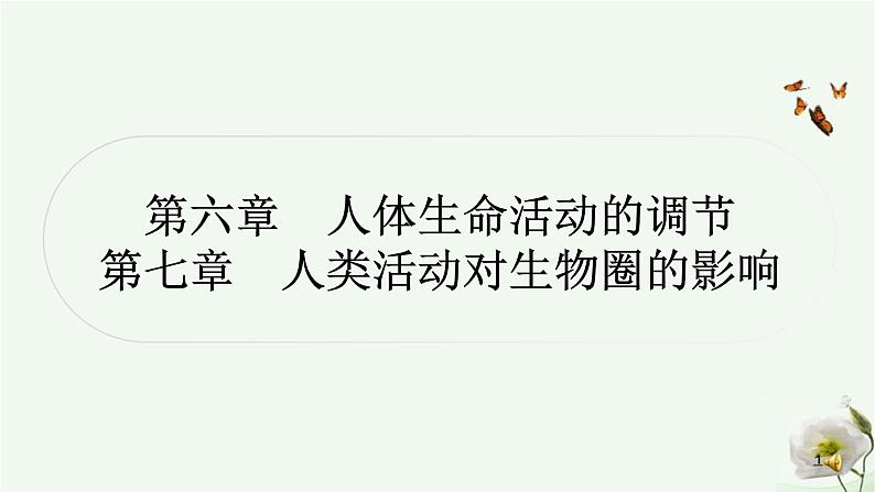 人教版中考生物复习七年级下册第四单元第六章人体生命活动的调节 第七章人类活动对生物圈的影响课件01