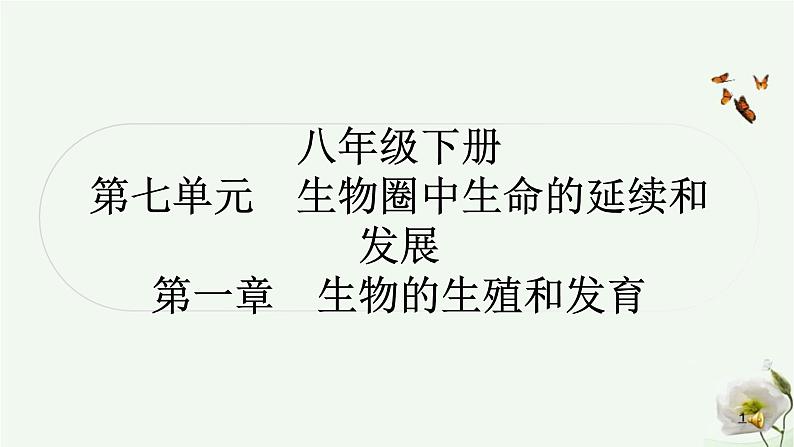 人教版中考生物复习八年级下册第七单元第一章生物的生殖和发育课件01