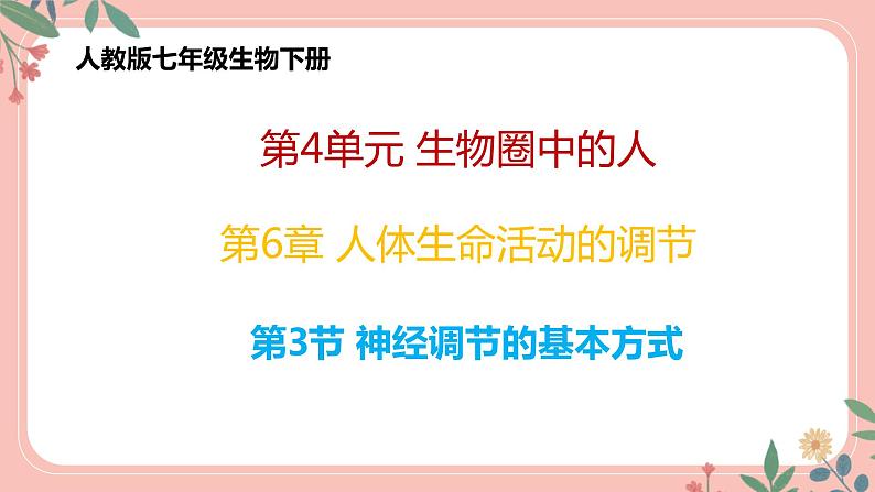 4.6.3 神经调节的基本方式-七年级生物下册 教学课件+教学设计+练习（人教版）01