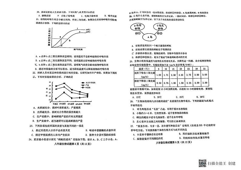 山东省青岛市即墨区2023-2024学年八年级下学期生物期中考试试题第3页