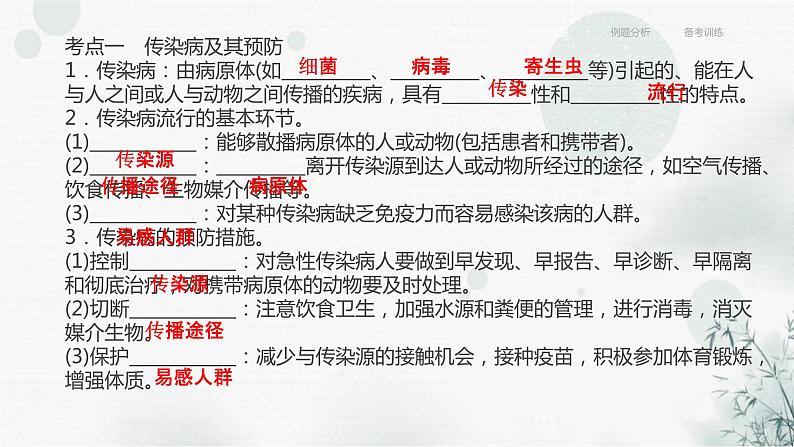 中考生物复习专题五人体生理与健康第十七章传染病和免疫课件第6页