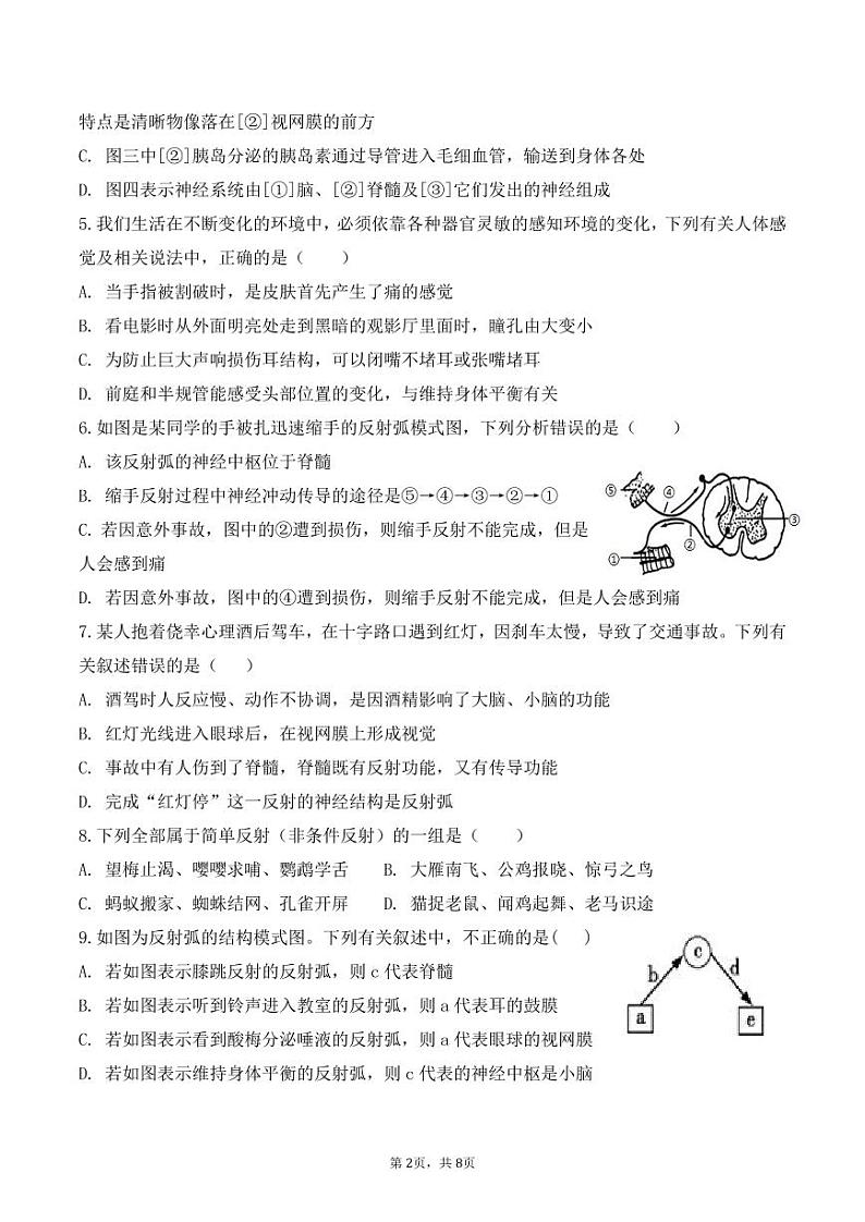 2023-2024学年第二学期期中限时作业-七年级生物试题第2页