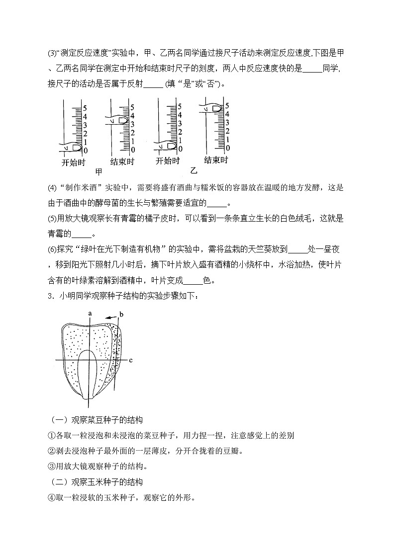 2024届中考生物二轮复习非选择题题型专练：实验探究题——观察实验(含答案)第2页