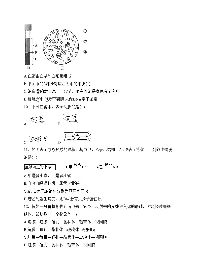 黑龙江省绥化市明水县2023年中考一模联考生物试卷(含答案)03