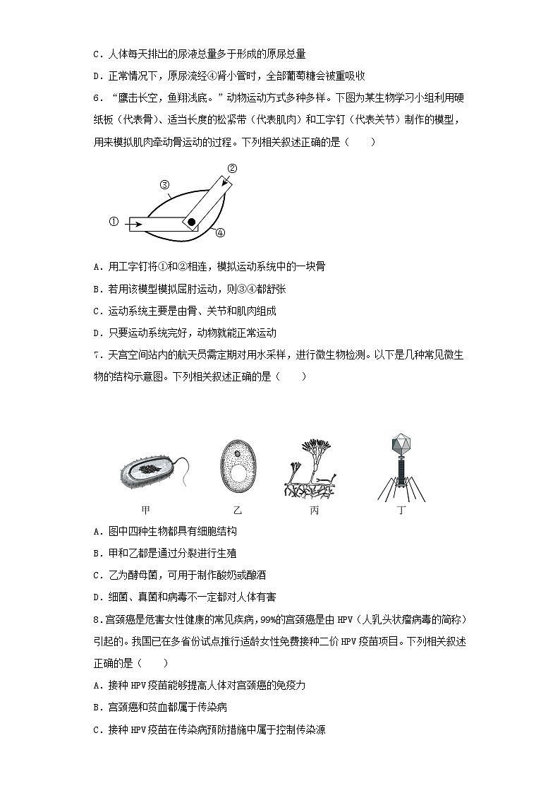 2023年湖北孝感中考生物真题及答案第2页