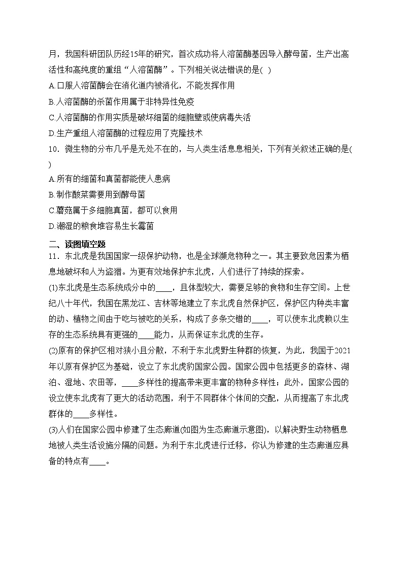 2024届中考生物模拟五月冲刺卷 【湖北专用】(含答案)03