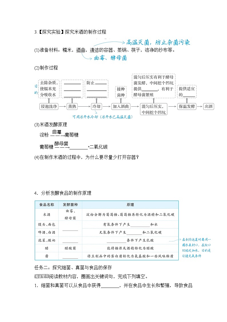 5.4.5人类对细菌和真菌的利用导学案-2023--2024学年人教版生物八年级上册02