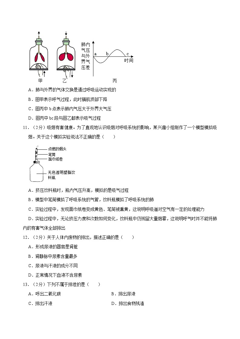 河北省石家庄市栾城区2023-2024学年七年级下学期期中生物试卷第3页
