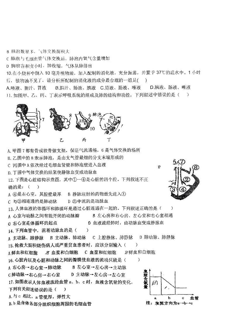 辽宁省丹东市九校联考2023—2024学年七年级下学期期中生物试卷第2页