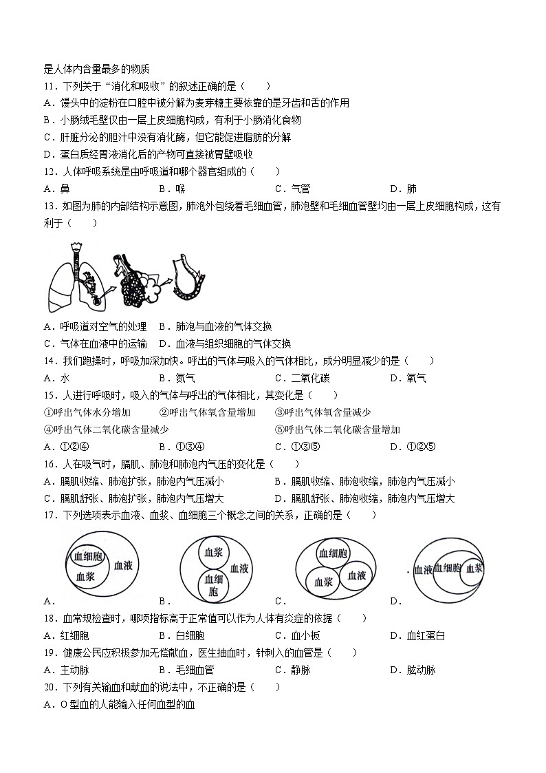 山东省聊城市冠县2023-2024学年七年级下学期4月期中生物试题02