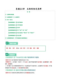 备战2024年中考生物专题-易错点09 生物的相关类群-备战2024年中考生物专题(全国通用)-(原卷版+解析版)