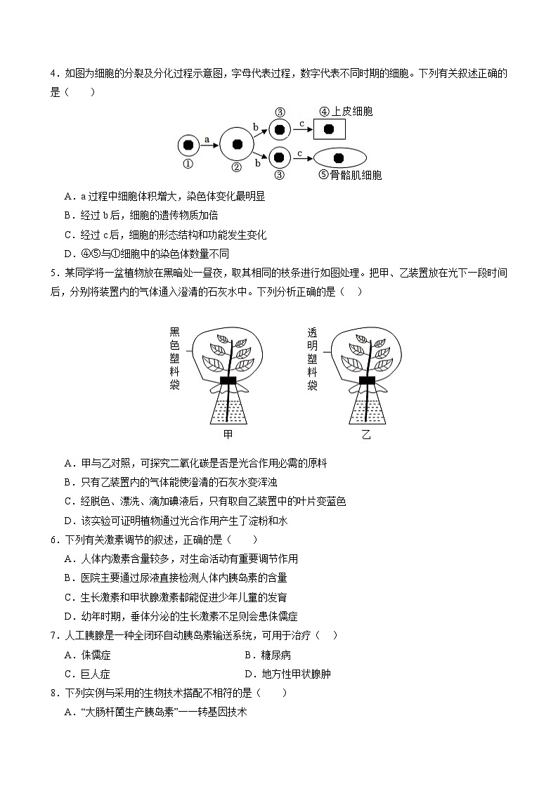 2024年中考押题预测卷02（安徽卷）-生物（考试版A4）第2页