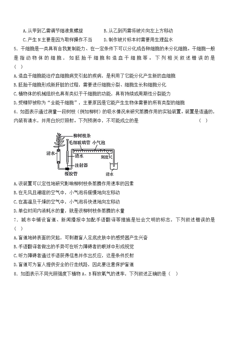 2024年山东省泰安市八年级中考模拟预测生物试题第2页