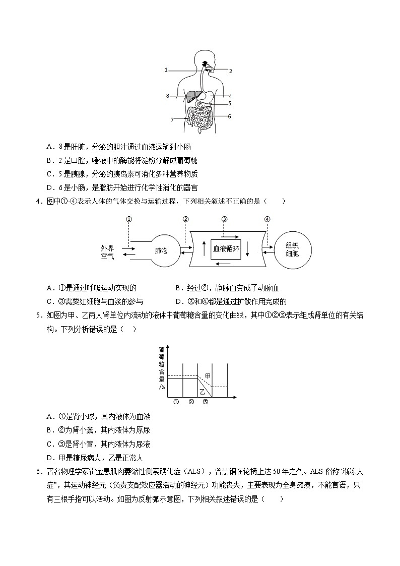 2024年中考考前最后一套押题卷：生物（徐州卷）（考试版A4）02