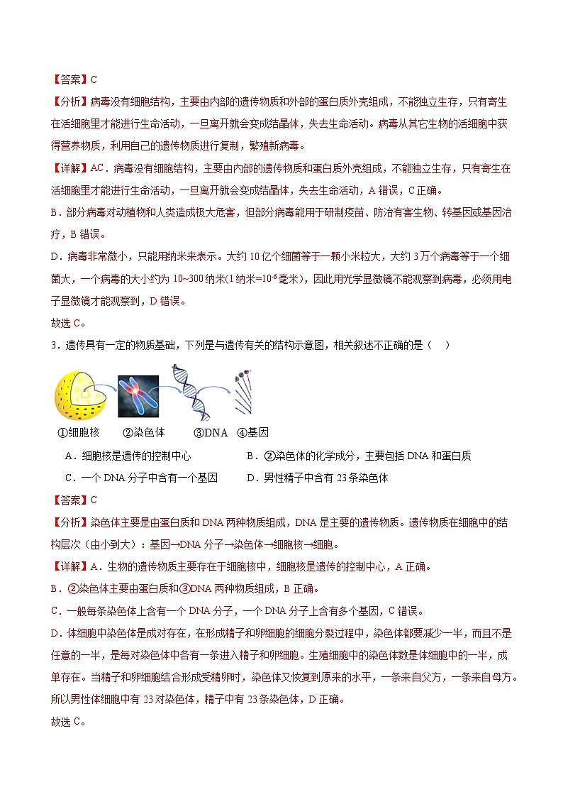 2024年中考押题预测卷01（海南卷）生物（全解全析）第2页