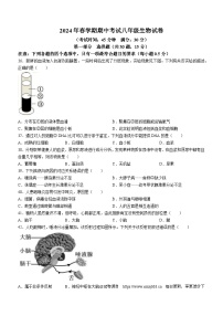 234，江苏省泰州市高港区等2地2023-2024学年八年级下学期期中生物试题