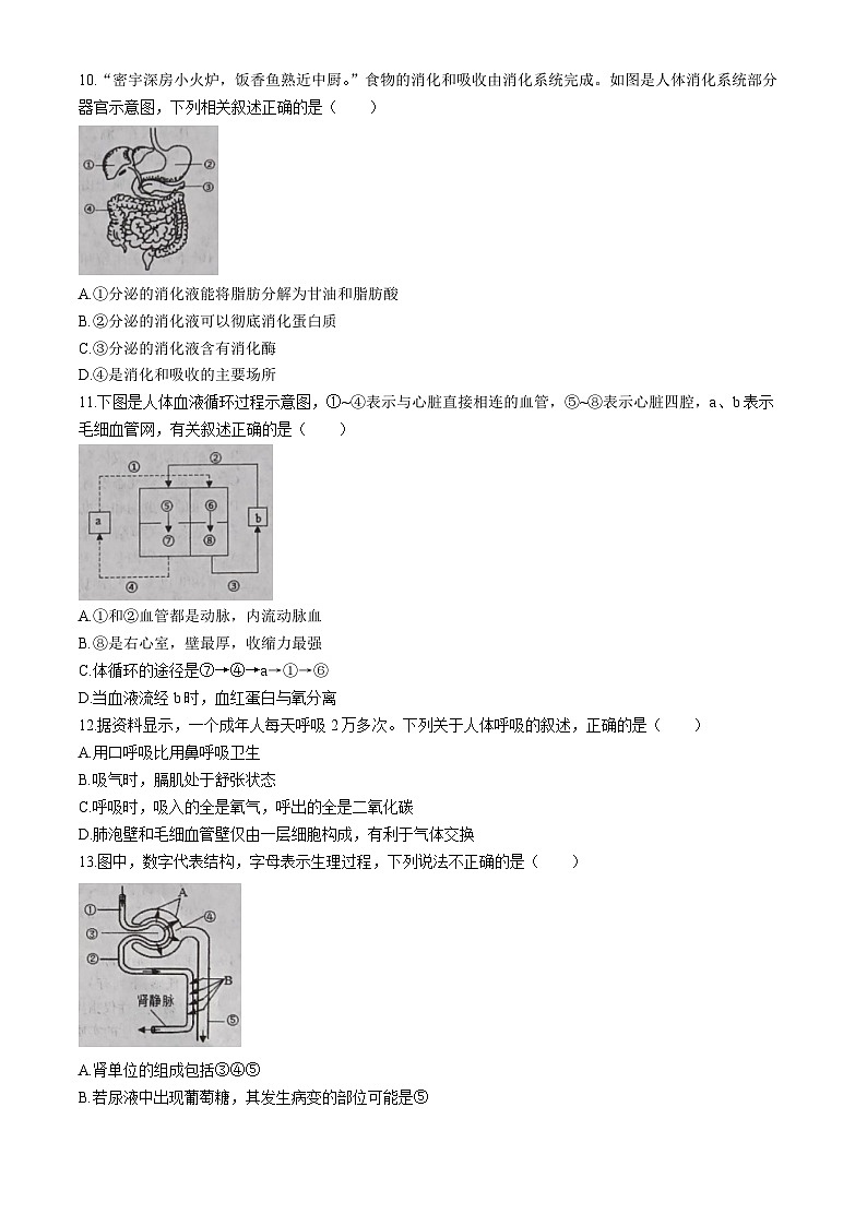 243，江西省九江市2023-2024学年八年级下学期4月期中生物试题(无答案)第3页