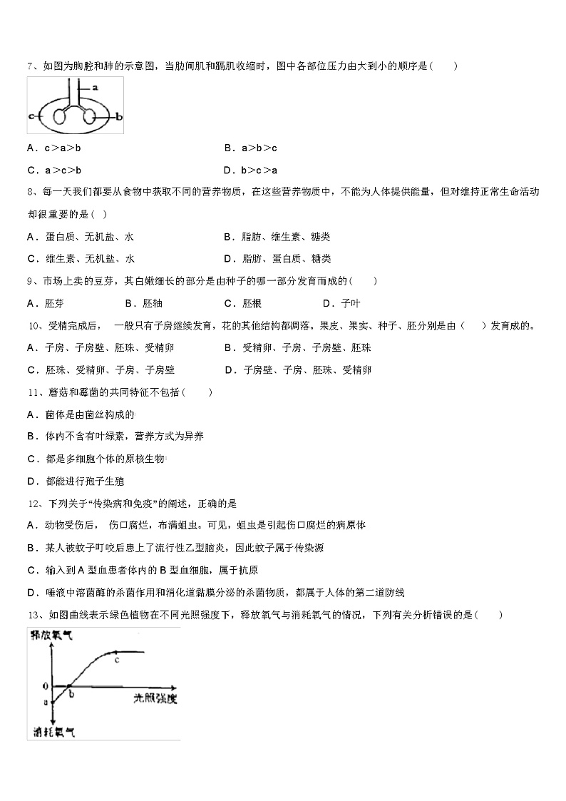2024年北京朝阳区中考生物模似试卷（解析版）第2页