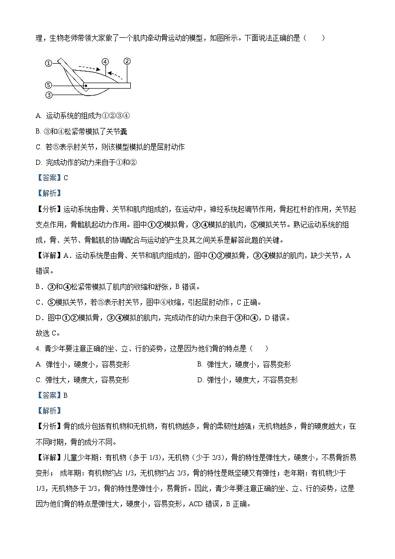 48，河南省驻马店市第二初级中学2023-2024学年八年级上学期期中生物试题02