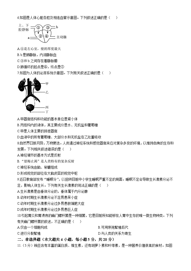 安徽省蚌埠市高新区2023-2024学年八年级下学期期中调研生物试卷第2页