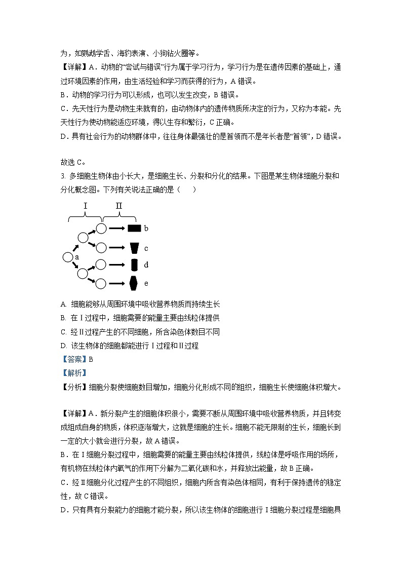 初中学业水平生物模拟考试（解析版）第2页