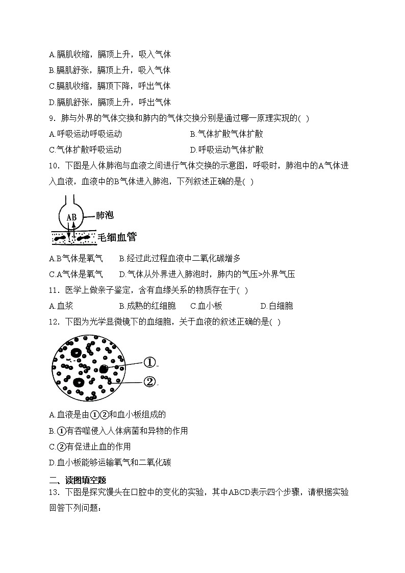 辽宁省铁岭市昌图县2023-2024学年七年级下学期4月期中考试生物试卷(含答案)第2页