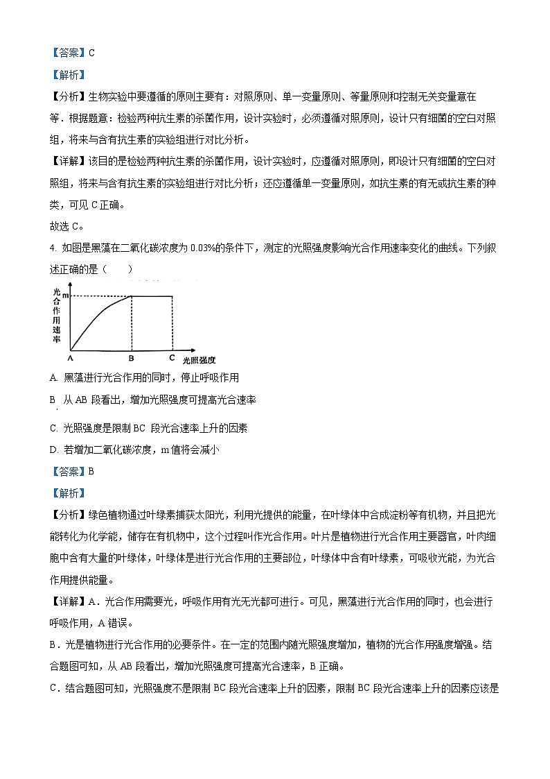 2024年江苏省南通市海门区八年级中考一模生物试题（原卷版+解析版）03