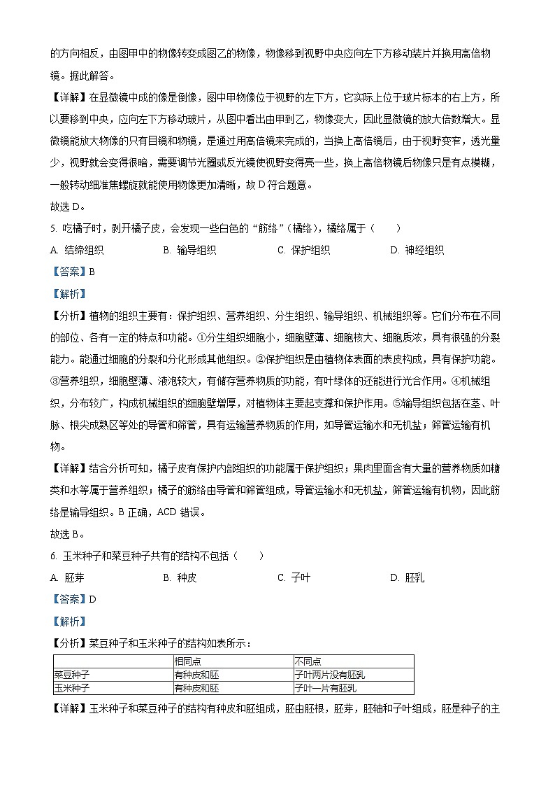 2024年黑龙江省齐齐哈尔市铁锋区八年级中考一模生物试题（原卷版+解析版）03