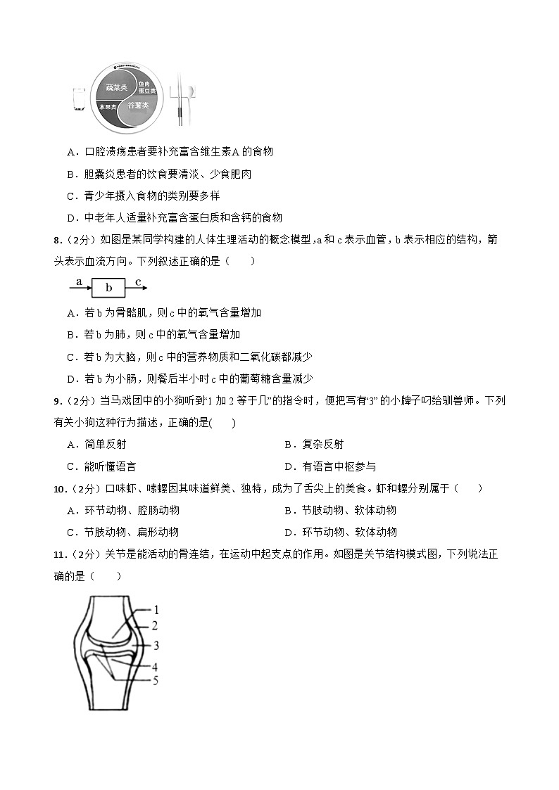2024年甘肃省金昌市永昌县南坝中学联片教研九年级三模生物试题02