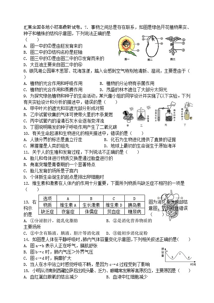 19，山东省临沂市罗庄区2023-2024学年八年级下学期期中考试生物试题02